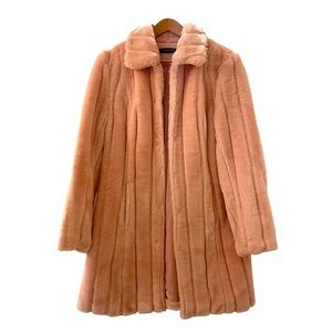 IDEOLOGY FAUX FUR MEDIUM MIDLENGTH JACKET PINK